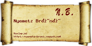 Nyemetz Brúnó névjegykártya